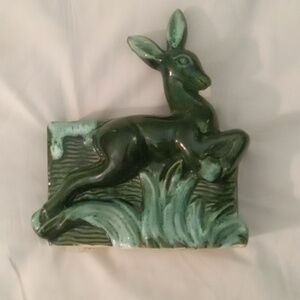 Vintage OPCO Leaping deer planter